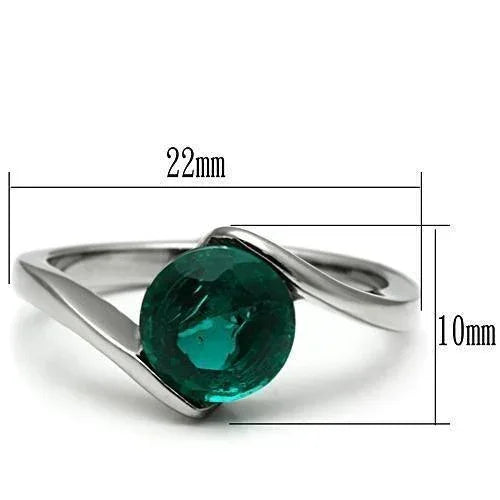 Silver Rings for Women Stainless Steel TK523 with Glass in Blue Zircon - Jewelry Store by Erik Rayo