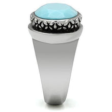 Load image into Gallery viewer, Silver Rings for Women Stainless Steel TK525 with Glass in Sea Blue
