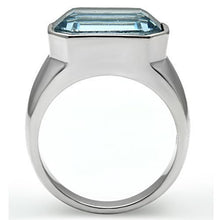 Load image into Gallery viewer, Silver Rings for Women Stainless Steel TK527 with Top Grade Crystal in Sea Blue
