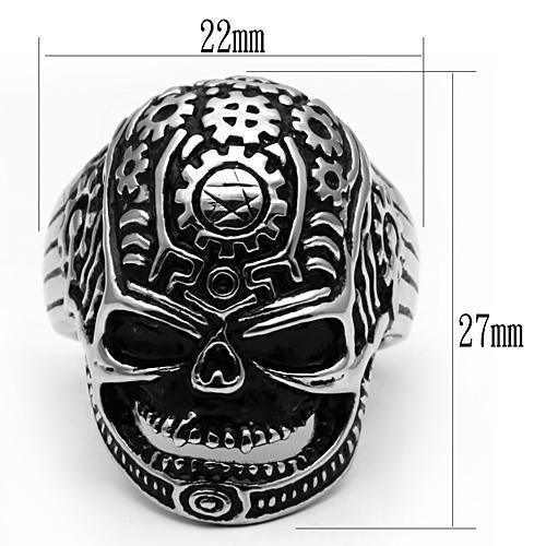 Rings for Men Silver Stainless Steel TK580 with No Stone - Jewelry Store by Erik Rayo