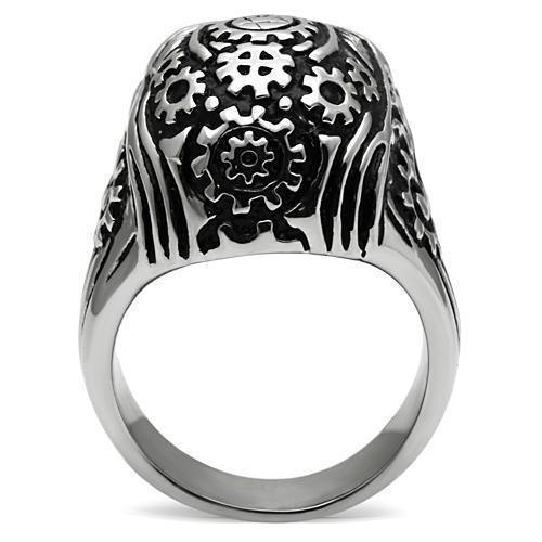 Rings for Men Silver Stainless Steel TK580 with No Stone - Jewelry Store by Erik Rayo