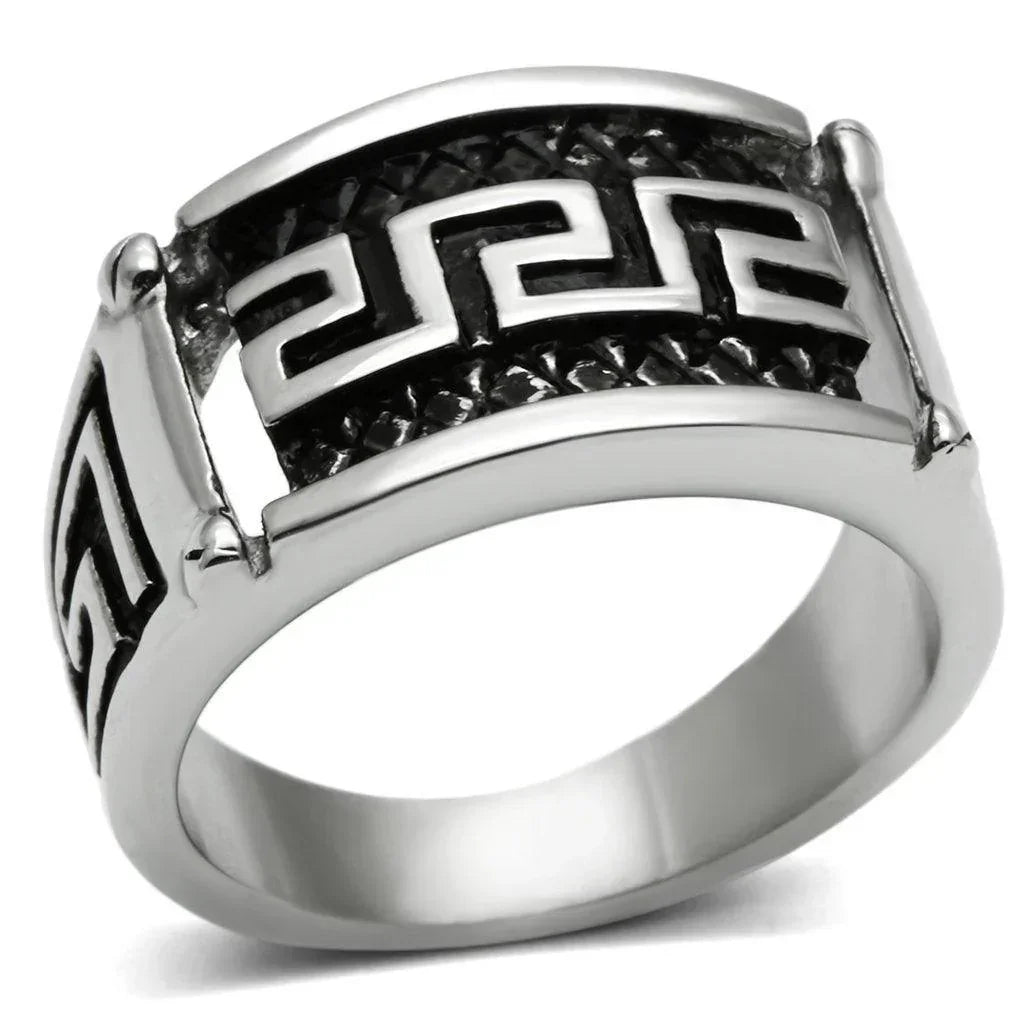 Rings for Men Silver Stainless Steel TK584 with No Stone - Jewelry Store by Erik Rayo
