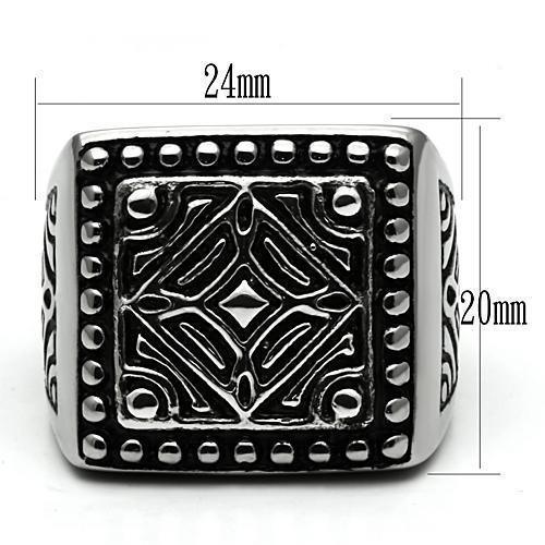 Rings for Men Silver Stainless Steel TK585 with No Stone - Jewelry Store by Erik Rayo