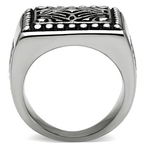 Rings for Men Silver Stainless Steel TK585 with No Stone - Jewelry Store by Erik Rayo