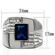 Load image into Gallery viewer, Rings for Men Silver Stainless Steel TK587 with Glass in Montana
