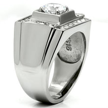 Load image into Gallery viewer, Rings for Men Silver Stainless Steel TK593 with AAA Grade Cubic Zirconia in Clear
