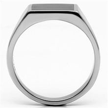 Load image into Gallery viewer, Rings for Men Silver Stainless Steel TK594 with Epoxy in Jet
