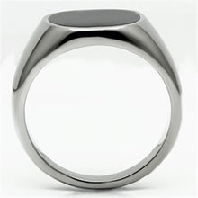 Load image into Gallery viewer, Rings for Men Silver Stainless Steel TK595 with Epoxy in Jet
