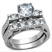 Load image into Gallery viewer, Silver Rings for Women Stainless Steel TK5X019 with AAA Grade Cubic Zirconia in Clear
