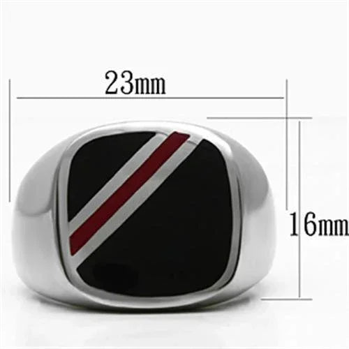 Rings for Men Silver Stainless Steel TK602 with Epoxy in Multi Color - Jewelry Store by Erik Rayo