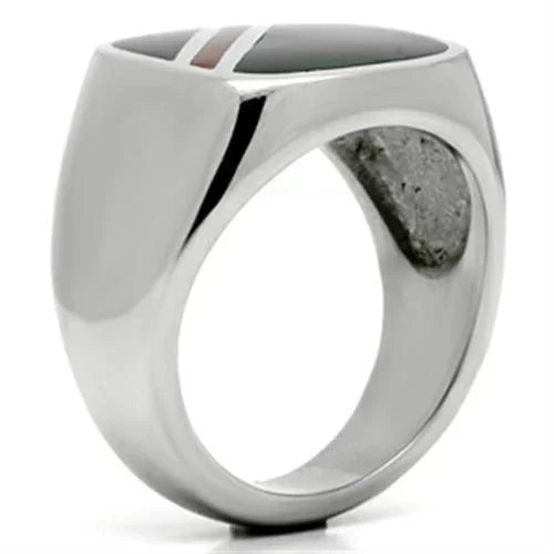 Rings for Men Silver Stainless Steel TK602 with Epoxy in Multi Color - Jewelry Store by Erik Rayo
