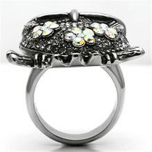 Load image into Gallery viewer, Silver Rings for Women Stainless Steel TK603 with Top Grade Crystal in Smoked Quartz
