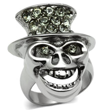 Load image into Gallery viewer, Silver Rings for Women Stainless Steel TK605 with Top Grade Crystal in Black Diamond
