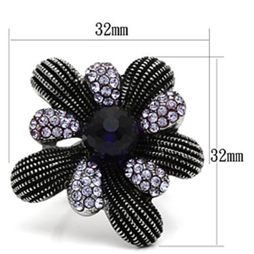 Silver Rings for Women Stainless Steel TK607 with Glass in Amethyst - Jewelry Store by Erik Rayo