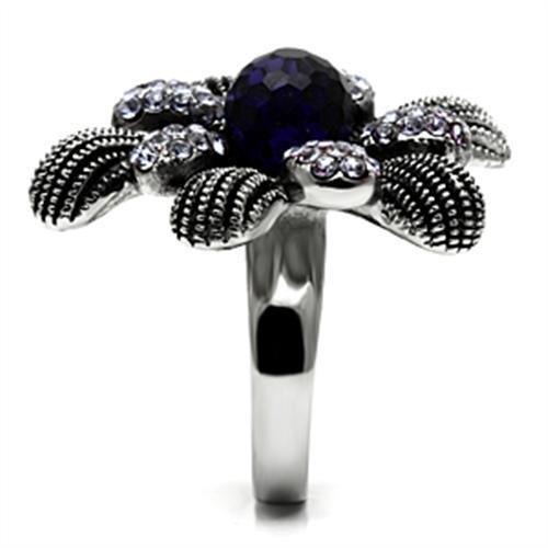 Silver Rings for Women Stainless Steel TK607 with Glass in Amethyst - Jewelry Store by Erik Rayo