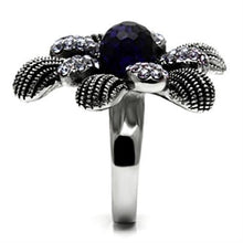 Load image into Gallery viewer, Silver Rings for Women Stainless Steel TK607 with Glass in Amethyst
