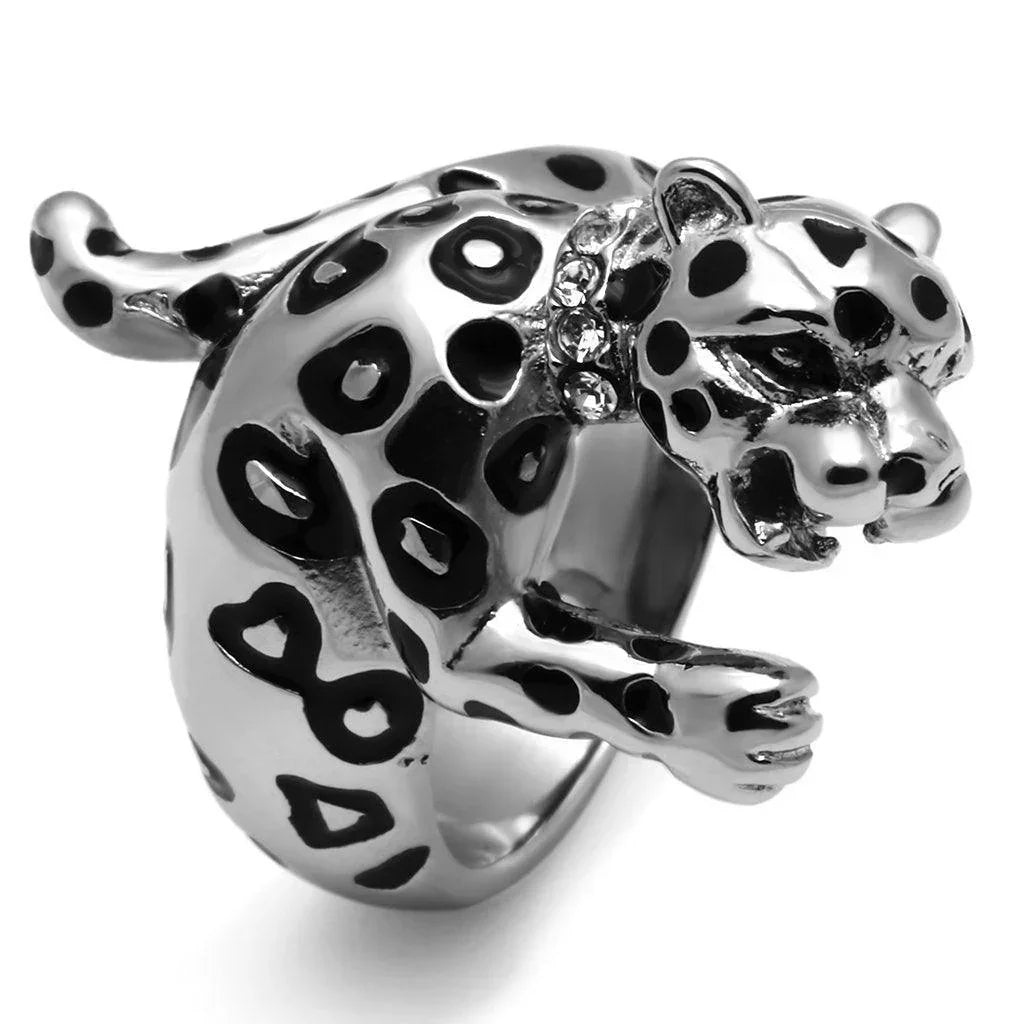 Silver Rings for Women Stainless Steel TK609 with Top Grade Crystal in Clear - Jewelry Store by Erik Rayo
