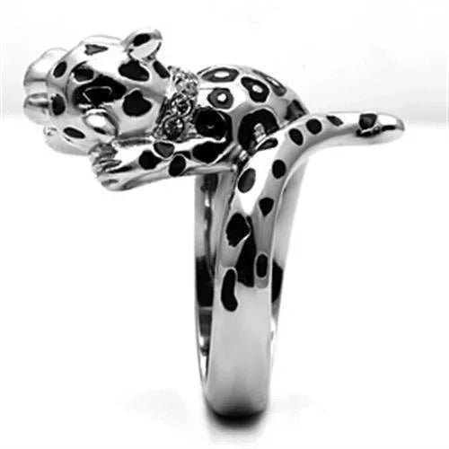 Silver Rings for Women Stainless Steel TK609 with Top Grade Crystal in Clear - Jewelry Store by Erik Rayo