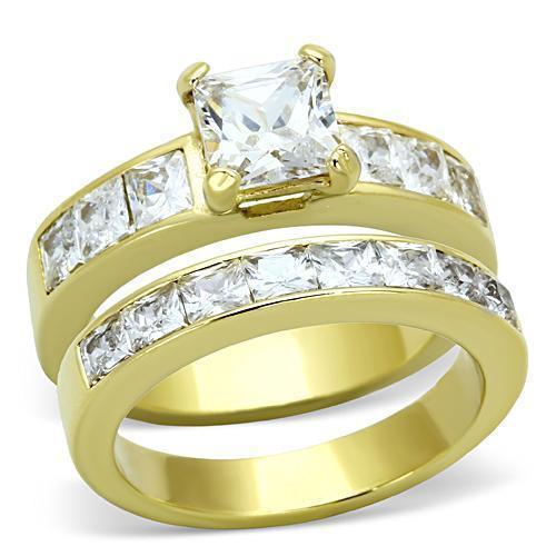 Gold Rings for Women Stainless Steel TK61206G with AAA Grade Cubic Zirconia in Clear - Jewelry Store by Erik Rayo