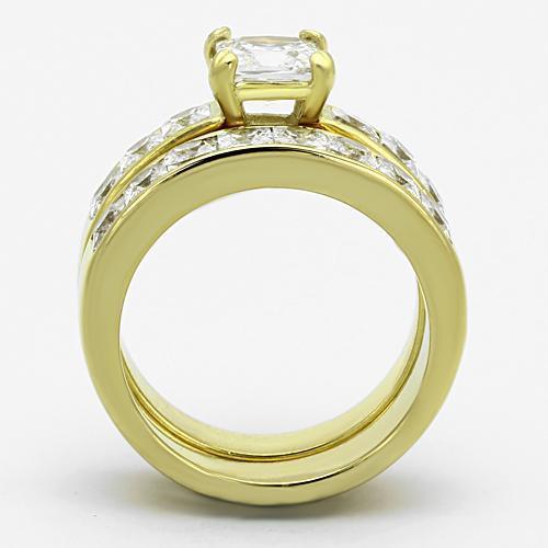 Gold Rings for Women Stainless Steel TK61206G with AAA Grade Cubic Zirconia in Clear - Jewelry Store by Erik Rayo