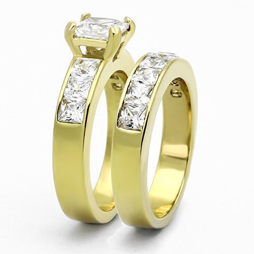Gold Rings for Women Stainless Steel TK61206G with AAA Grade Cubic Zirconia in Clear - Jewelry Store by Erik Rayo