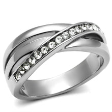 Load image into Gallery viewer, Silver Rings for Women Stainless Steel TK626 with Top Grade Crystal in Clear
