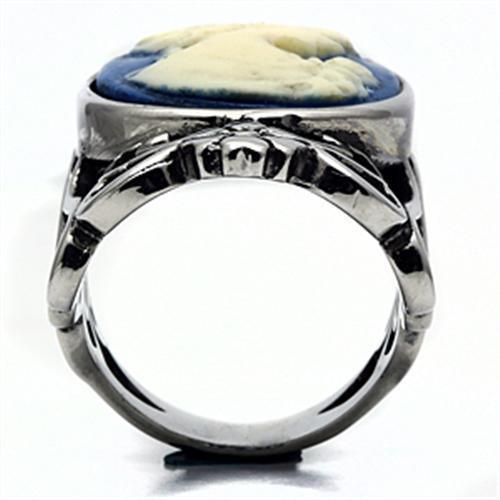 Silver Rings for Women Stainless Steel TK632 with Stone in Blue - Jewelry Store by Erik Rayo