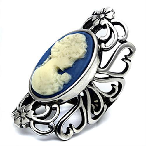 Silver Rings for Women Stainless Steel TK632 with Stone in Blue - Jewelry Store by Erik Rayo