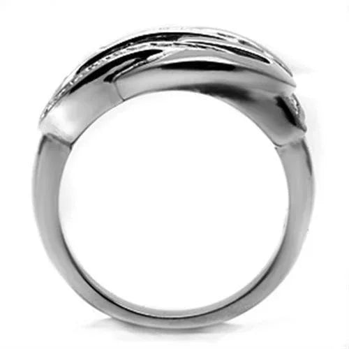 Silver Rings for Women Stainless Steel TK634 with Top Grade Crystal in Clear - Jewelry Store by Erik Rayo