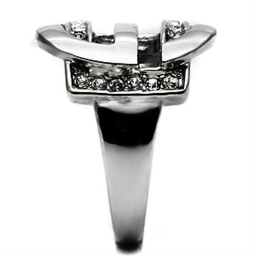 Silver Rings for Women Stainless Steel TK634 with Top Grade Crystal in Clear - Jewelry Store by Erik Rayo