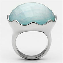 Load image into Gallery viewer, Silver Rings for Women Stainless Steel TK637 with Glass in Sea Blue
