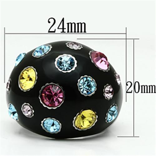 Silver Rings for Women Stainless Steel TK640 with Top Grade Crystal in Multi Color - Jewelry Store by Erik Rayo