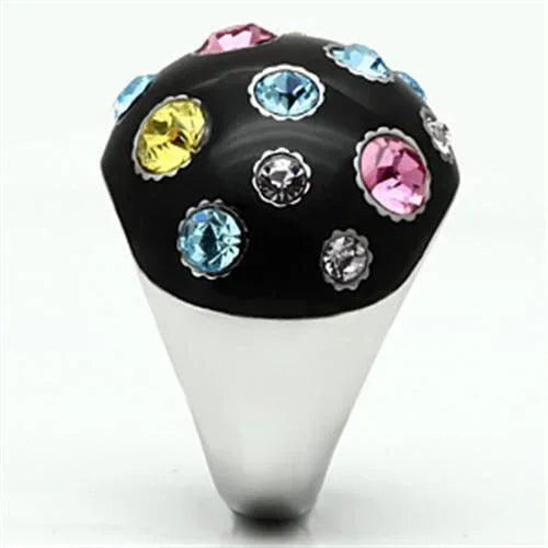 Silver Rings for Women Stainless Steel TK640 with Top Grade Crystal in Multi Color - Jewelry Store by Erik Rayo