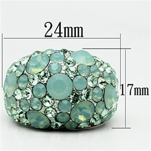 Silver Rings for Women Stainless Steel TK641 with Top Grade Crystal in Multi Color - Jewelry Store by Erik Rayo