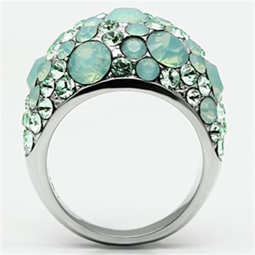 Silver Rings for Women Stainless Steel TK641 with Top Grade Crystal in Multi Color - Jewelry Store by Erik Rayo
