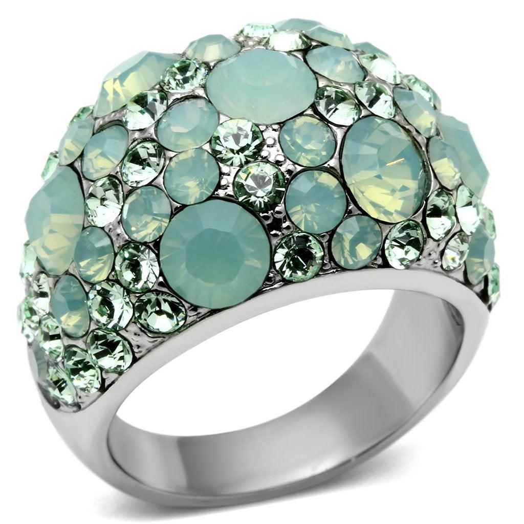 Silver Rings for Women Stainless Steel TK641 with Top Grade Crystal in Multi Color