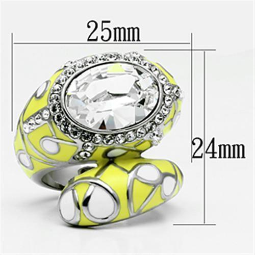 Silver Rings for Women Stainless Steel TK643 with Top Grade Crystal in Clear - Jewelry Store by Erik Rayo