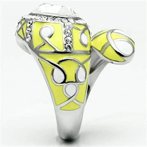 Silver Rings for Women Stainless Steel TK643 with Top Grade Crystal in Clear - Jewelry Store by Erik Rayo