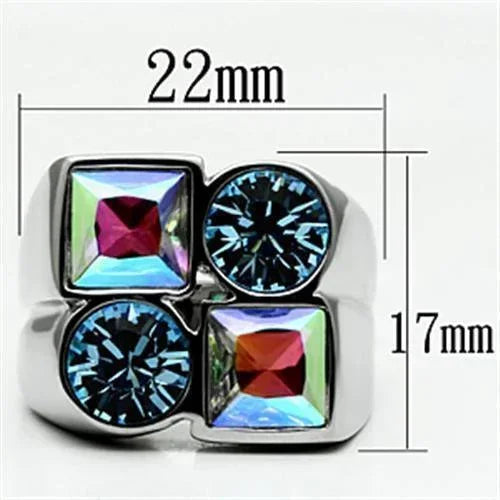 Silver Rings for Women Stainless Steel TK645 with Top Grade Crystal in Multi Color - Jewelry Store by Erik Rayo