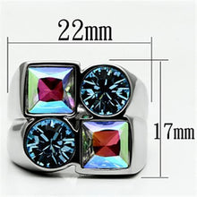 Load image into Gallery viewer, Silver Rings for Women Stainless Steel TK645 with Top Grade Crystal in Multi Color
