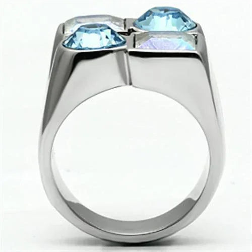 Silver Rings for Women Stainless Steel TK645 with Top Grade Crystal in Multi Color - Jewelry Store by Erik Rayo