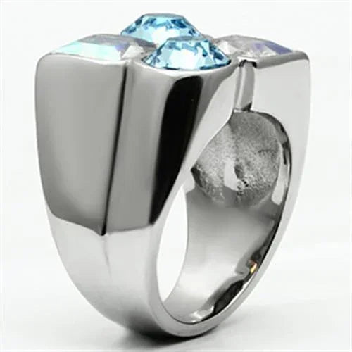 Silver Rings for Women Stainless Steel TK645 with Top Grade Crystal in Multi Color - Jewelry Store by Erik Rayo