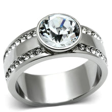 Load image into Gallery viewer, Silver Rings for Women Stainless Steel TK646 with Top Grade Crystal in Clear
