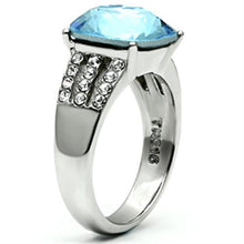 Load image into Gallery viewer, Silver Rings for Women Stainless Steel TK647 with Top Grade Crystal in Sea Blue
