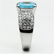 Load image into Gallery viewer, Silver Rings for Women Stainless Steel TK648 with Top Grade Crystal in Sea Blue
