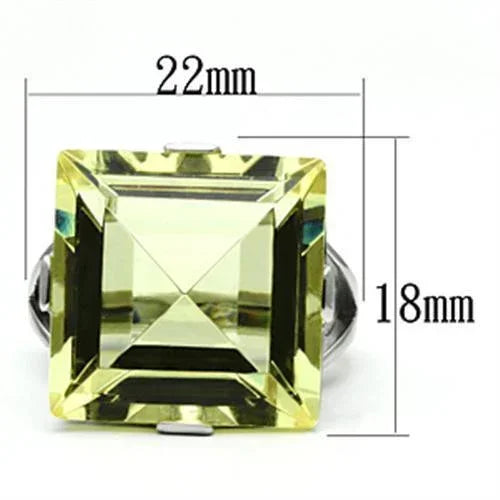 Silver Rings for Women Stainless Steel TK649 with Top Grade Crystal in Citrine Yellow - Jewelry Store by Erik Rayo