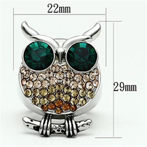Silver Rings for Women Stainless Steel TK656 with Top Grade Crystal in Emerald - Jewelry Store by Erik Rayo