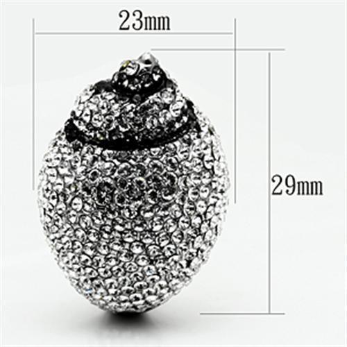 Silver Rings for Women Stainless Steel TK661 with Top Grade Crystal in Clear - Jewelry Store by Erik Rayo