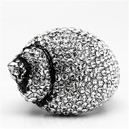 Silver Rings for Women Stainless Steel TK661 with Top Grade Crystal in Clear - Jewelry Store by Erik Rayo