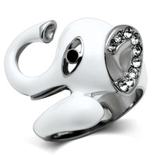 Load image into Gallery viewer, Silver Rings for Women Stainless Steel TK663 with Top Grade Crystal in Jet
